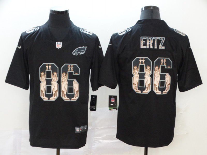 Men Philadelphia Eagles #86 Ertz Black Goddess fashion Edition Nike NFL Jerseys